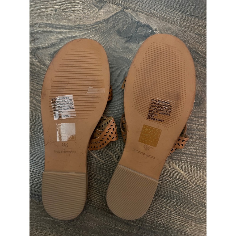 Madewell‎ Boardwalk Braided Slide Sandals Leather Pecan Brown ND959 Womens 6.5 - Picture 3 of 3